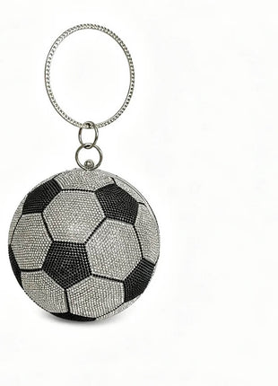 Rhinestone Soccer Evening Clutch With Straps