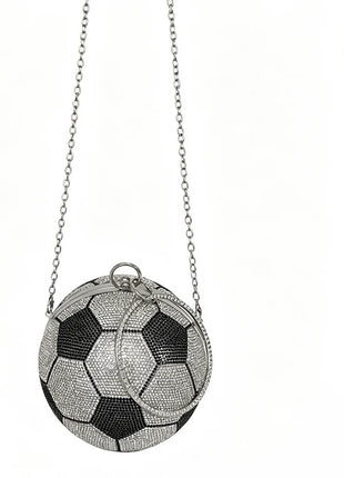 Rhinestone Soccer Evening Clutch With Straps