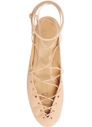 Faux Leather Lace Up Ankle-Wrap Mule Kitten Heels