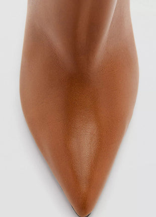 Slouchy Pointed Toe Thigh High Stiletto Heel Boots