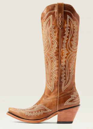 Embroidered Western Cowboy Pointed-Toe Mid-Calf Boots