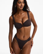 V Wire Ruched High-Cut Brazilian Bikini Set