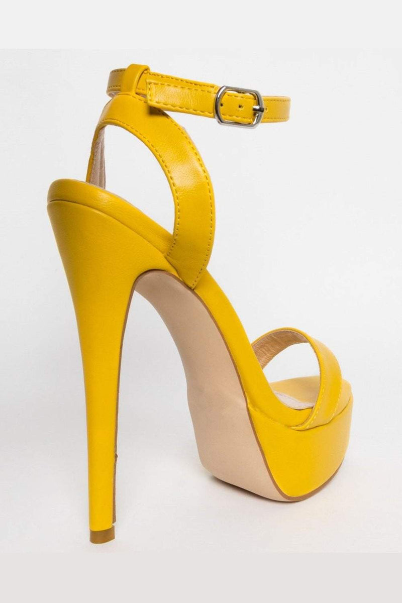 Yellow Platform Heeled Sandals (2335397969979)