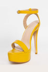 Yellow Platform Heeled Sandals (2335397969979)
