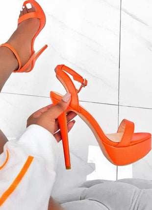 Orange Platform Heeled Sandals (2335397871675)