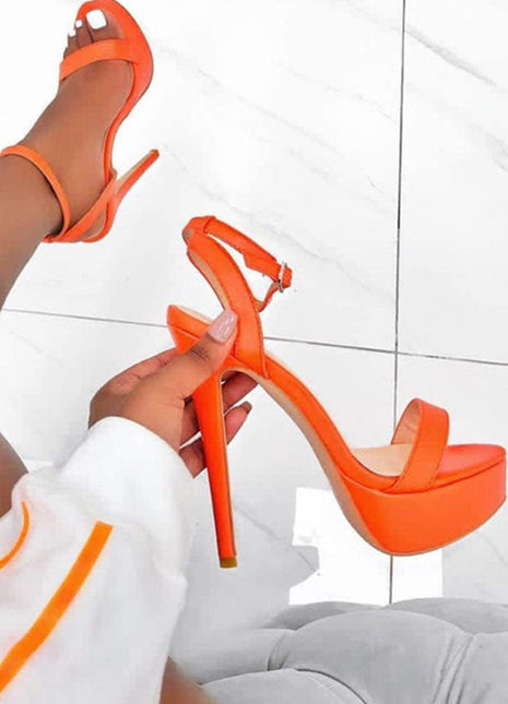 Orange Platform Heeled Sandals (2335397871675)