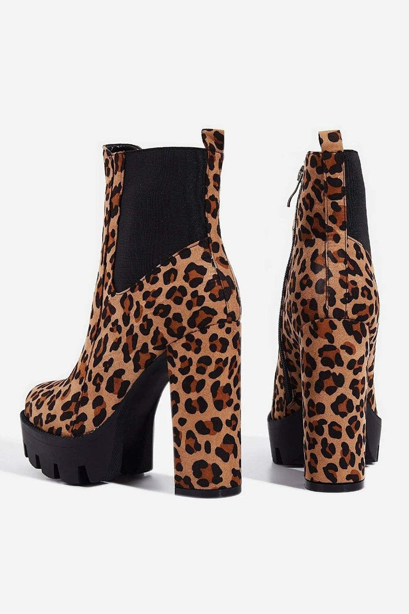 Brown Leopard Print Faux Suede Chunky Platform Boots (2335396036667)