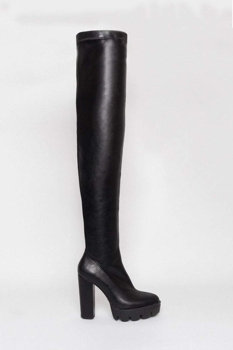 Black Chunky Platform Thigh High Boots (2335395708987)