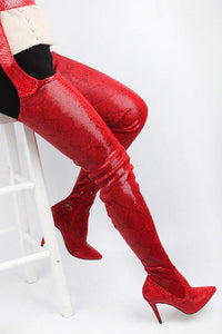 Red Leopard Belted Thigh High Boots (2335398101051)
