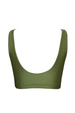 Dark Olive Green Crop Bikini Top (2178786132027)