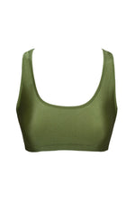 Dark Olive Green Crop Bikini Top (2178786132027)