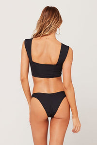 Black Square Neck Wide Shoulder Bikini Top (2249590439995)
