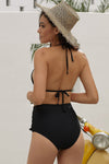 Black Pom Pom Mesh High Waisted Bikini Bottom (2276733648955)