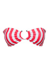 Red White Striped Bandeau Ring Bikini Top (2079025791035)