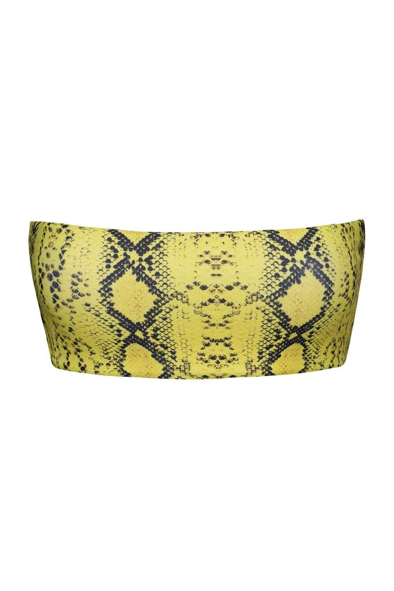 Yellow Snakeskin Bandeau Bikini Top (2079026511931)