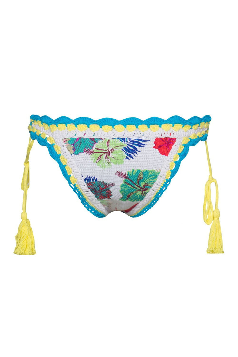 Floral Crochet Side Lace Up Bikini Bottoms (2079028117563)