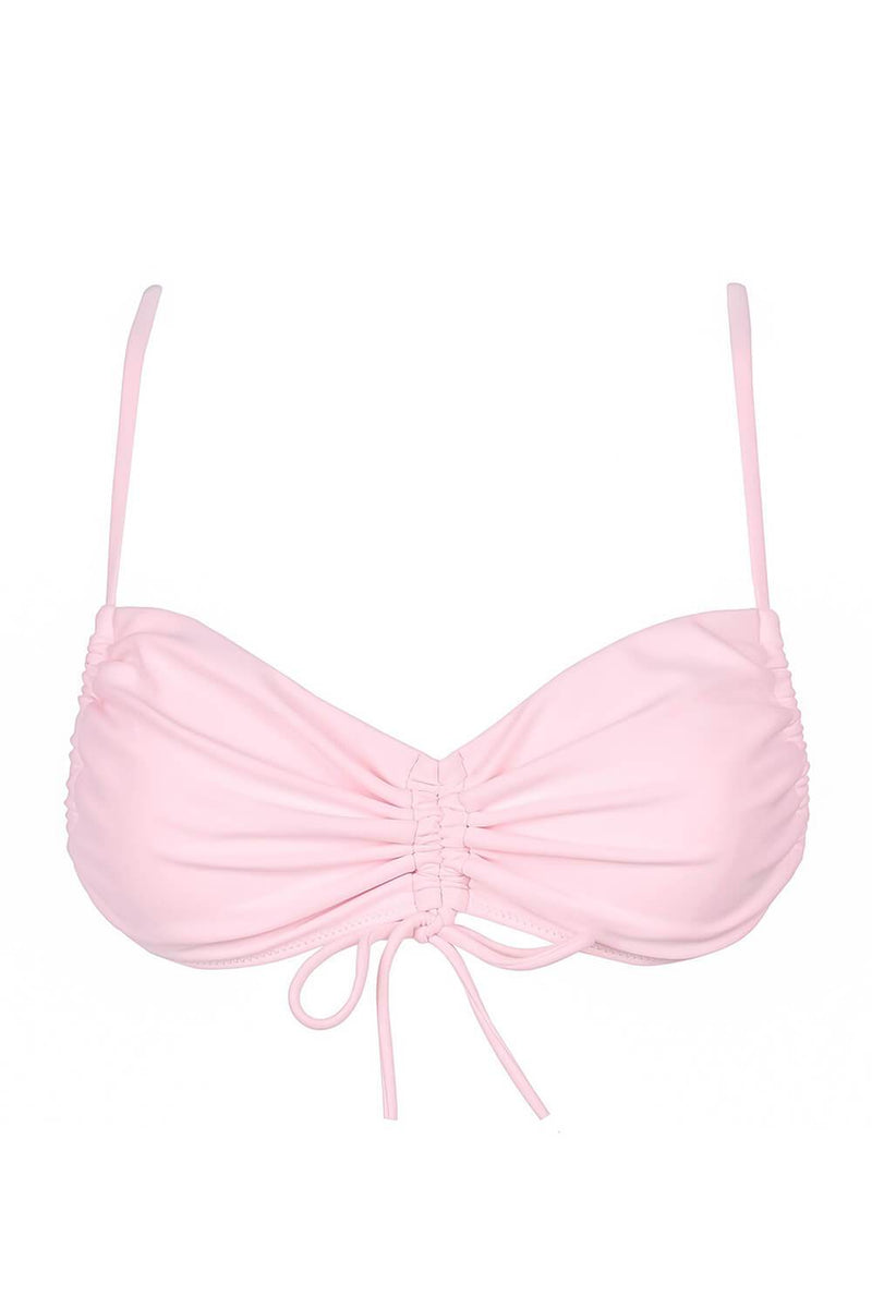 Baby Pink Adjustable Bandeau Bikini Top
