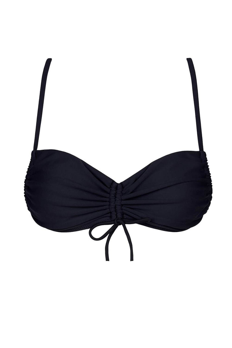Black Adjustable Bandeau Bikini Top