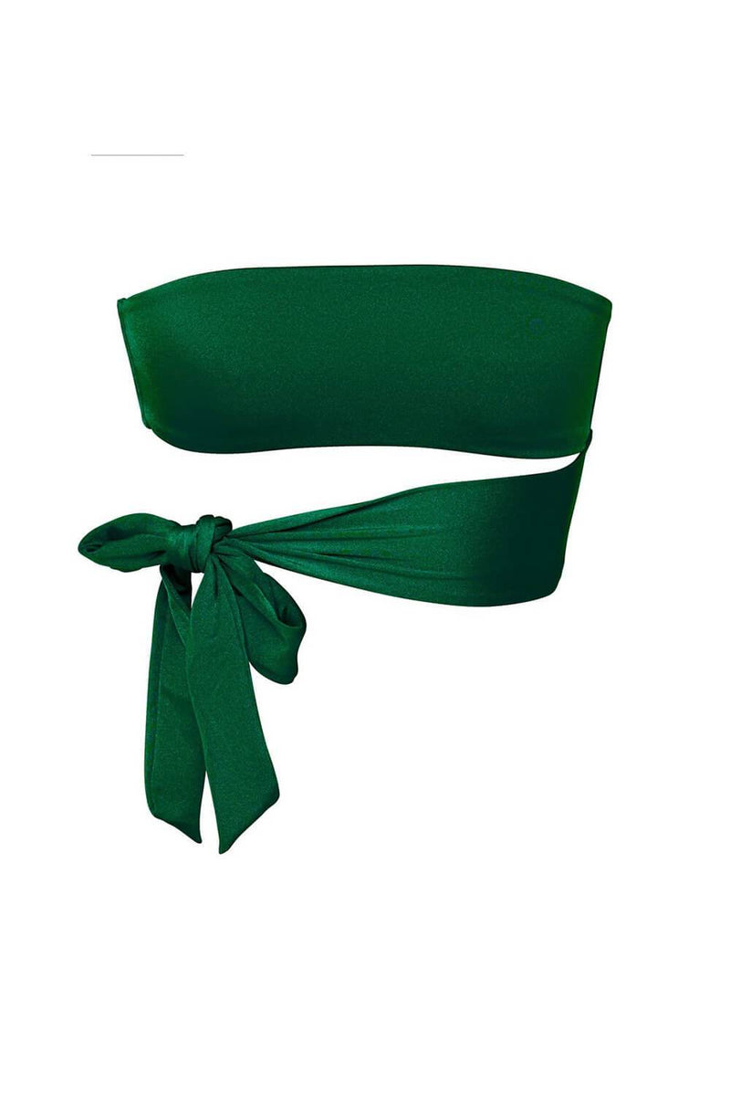 Green Bandeau Wrap Bikini Top