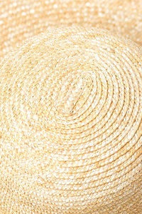 Wheat Straw Ribbon Trim Dome Crown Sun Hat