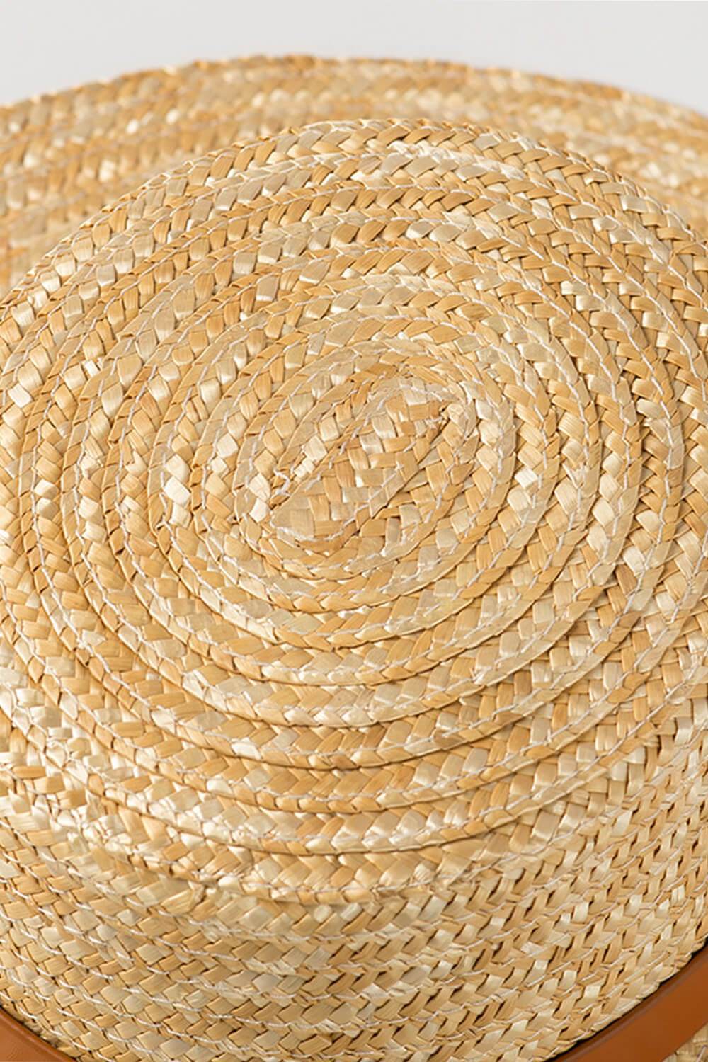 Wheat Straw Leather Band Trim Boaster