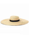 Black Ribbon Trimmed Wheat Straw Boater