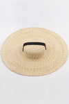 Wheat Straw Extra-Wide Brim Boater With Black Chin Tie