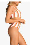 Striped High Waisted Bikini Bottom