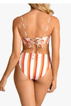 Striped Lace Back Bikini Top