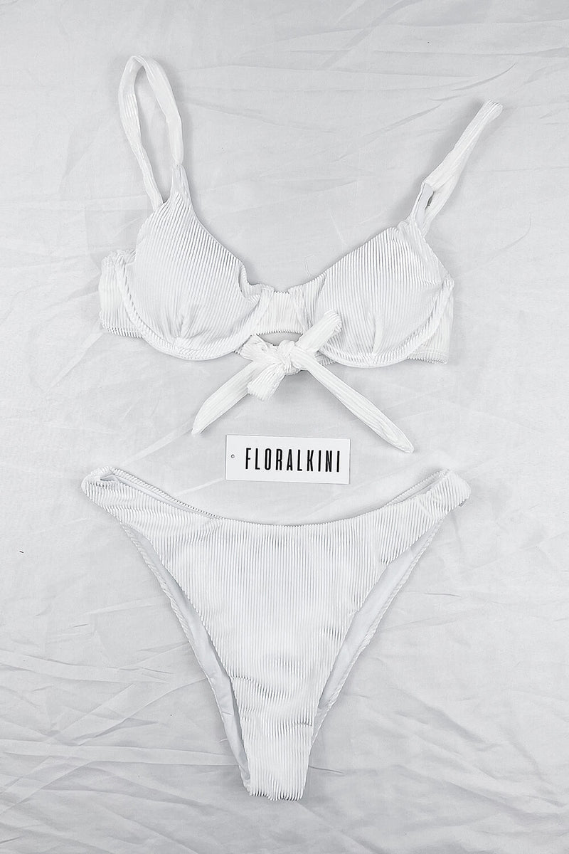 White Velvet Underwire Bikini Top
