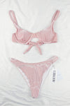 Pink Velvet Underwire Bikini Top