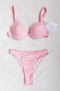 Pink Underwire Bralette Bikini Top