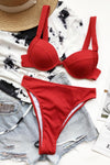 Red Underwire Bralette Bikini Top