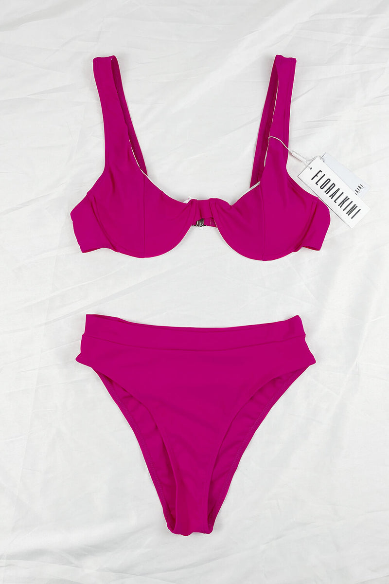 Deep Pink Underwire Bikini Top – FloralKini