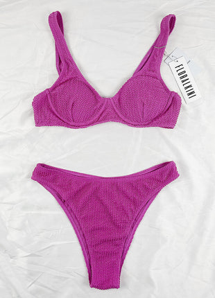 Hot Pink Crinkle Bikini Bottoms