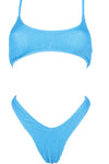Blue Crinkle Bikini Top