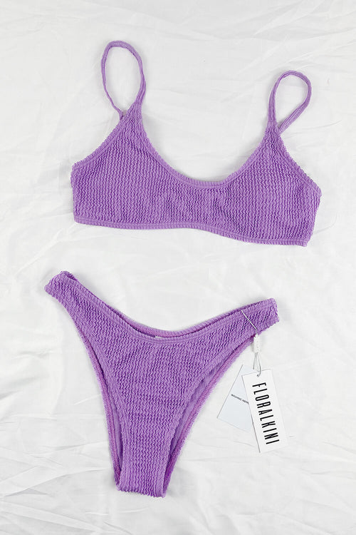Lilac Crinkle Bikini Top