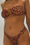 Leopard Crinkle Bikini Bottoms With Gold Tortoise Shell Ring Detail