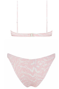 Pink Leopard Balconette Ruched Underwire Bikini Top