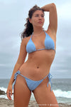 Baby Blue Crinkle Halter Bikini Top