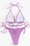 Lilac Crinkle Halter Bikini Top