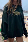 Green 'Hawaii' Pullover Oversized Sweatshirt