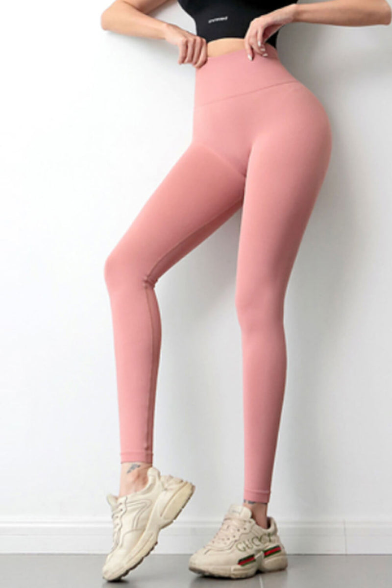 Booty Lift High Waisted Leggings - Orange/Dark Grey/Hot Pink/Pink