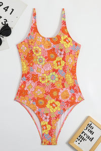 Floral Print Scoop One Piece Swimsuit