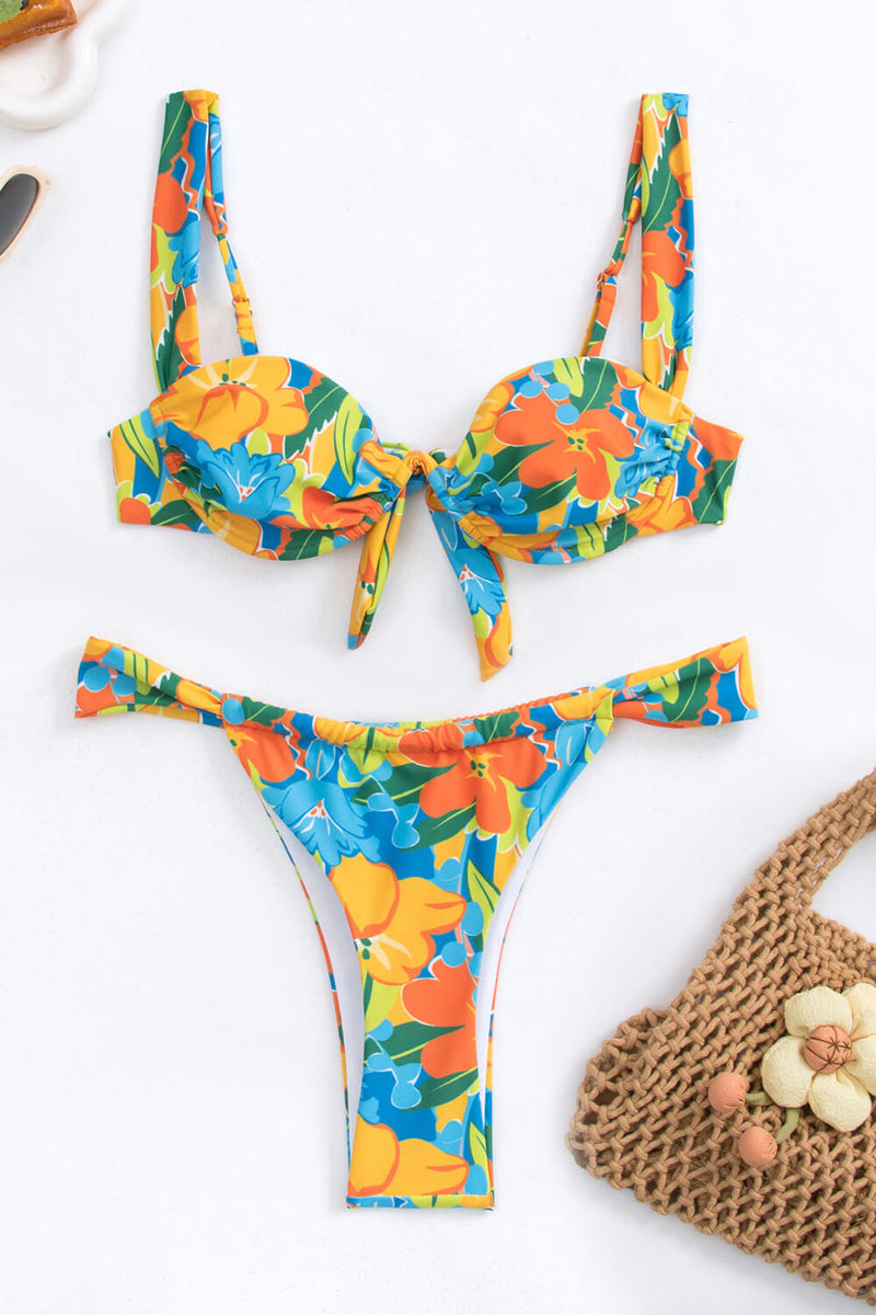 Floral Balconette Underwire Bikini Set
