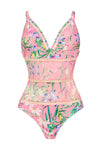 Ruffled Floral-Print  One Piece Swimsuit