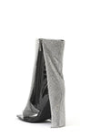 Rhinestone Mesh Overlay Open Pointed Toe Pvc Stiletto Boots - Black