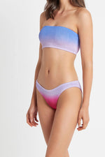 Multicolor Crinkle Ombre Bandeau Bikini Set