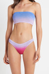 Multicolor Crinkle Ombre Bandeau Bikini Set