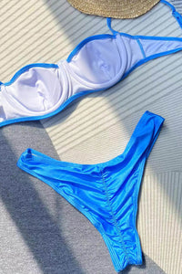 Royal Blue Underwire High-Cut Bikini Set